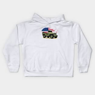 Willys Jeep USA Print Kids Hoodie